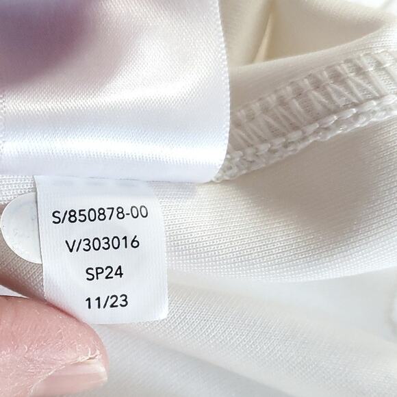 Athleta Seasoft Midi Dress White Drawstring Waist Sleeveless Drapey Size M - Picture 16 of 16